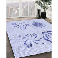 Patterned Lavender Blue Rug, pat907blu
