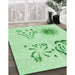 Machine Washable Transitional Mint Green Rug in a Family Room, wshpat907grn