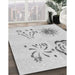 Patterned Platinum Gray Rug in Family Room, pat907gry