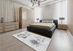 Patterned Platinum Gray Rug in a Bedroom, pat907gry