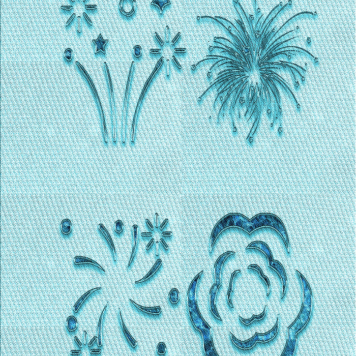 Patterned Electric Blue Rug, pat907lblu