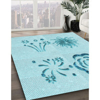 Patterned Electric Blue Rug, pat907lblu