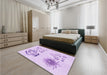 Patterned Purple Rug in a Bedroom, pat907pur