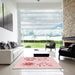 Machine Washable Transitional Pastel Red Pink Rug in a Kitchen, wshpat907rd