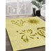 Machine Washable Transitional Sun Yellow Rug in a Family Room, wshpat907yw