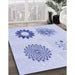 Patterned Lavender Blue Rug in Family Room, pat908blu