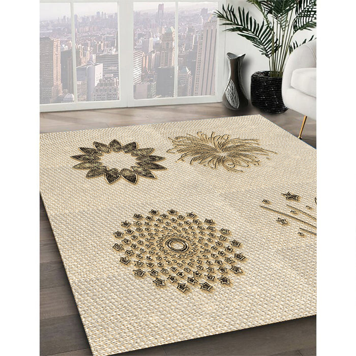 Patterned Peru Brown Rug in Family Room, pat908brn
