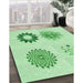 Machine Washable Transitional Light Green Rug in a Family Room, wshpat908grn