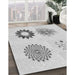 Patterned Platinum Gray Rug in Family Room, pat908gry