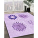 Patterned Purple Rug in Family Room, pat908pur