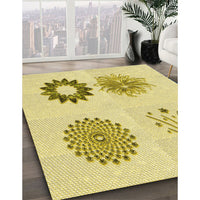 Patterned Orange Gold Rug, pat908yw