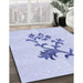 Patterned Lavender Blue Rug in Family Room, pat909blu