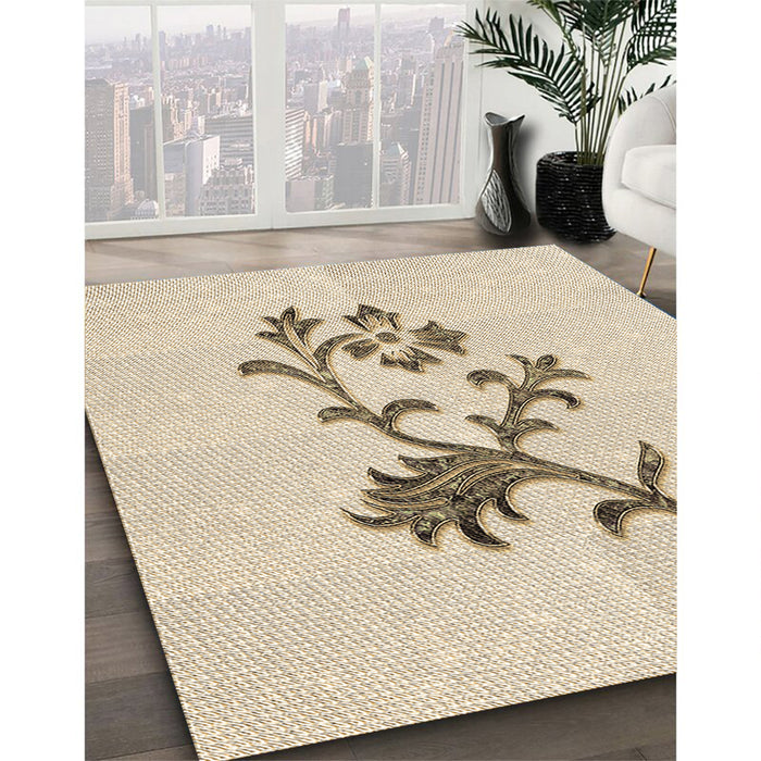 Patterned Moccasin Beige Rug in Family Room, pat909brn