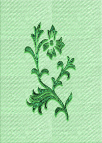 Machine Washable Transitional Mint Green Rug, wshpat909grn