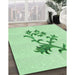 Patterned Mint Green Rug in Family Room, pat909grn