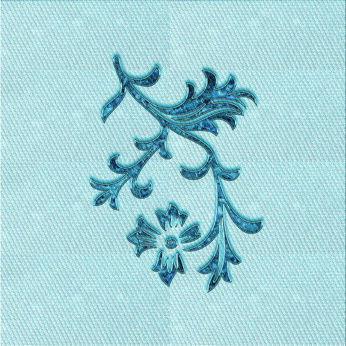 Round Patterned Electric Blue Rug, pat909lblu