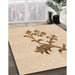 Patterned Brown Sand Brown Rug in Family Room, pat909org