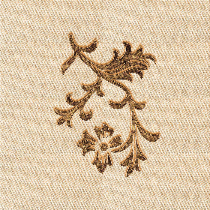 Round Patterned Brown Sand Brown Rug, pat909org