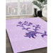 Patterned Bright Lilac Purple Rug in Family Room, pat909pur
