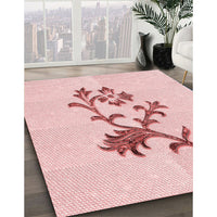 Patterned Pastel Red Pink Rug, pat909rd