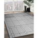 Patterned Gray Novelty Rug in Family Room, pat90