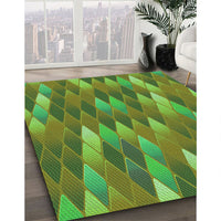 Patterned Seaweed Green Rug, pat91grn