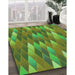 Patterned Seaweed Green Rug in Family Room, pat91grn