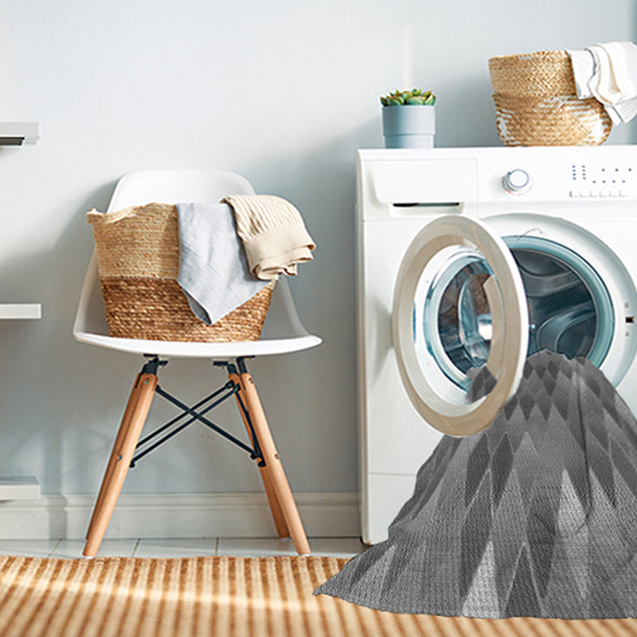 Machine Washable Transitional Ash Gray Rug in a Washing Machine, wshpat91gry