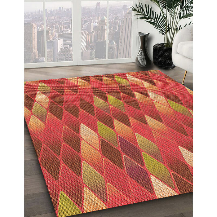 Patterned Red Rug in Family Room, pat91org