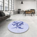 Round Patterned Lavender Blue Rug in a Office, pat910blu