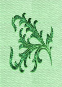 Machine Washable Transitional Mint Green Rug, wshpat910grn