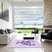 Square Patterned Purple Rug in a Living Room, pat910pur