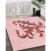 Patterned Light Rose Pink Rug, pat910rd