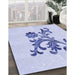 Machine Washable Transitional Lavender Blue Rug in a Family Room, wshpat911blu