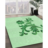 Patterned Mint Green Rug, pat911grn