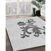 Machine Washable Transitional Platinum Gray Rug in a Family Room, wshpat911gry