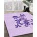 Patterned Purple Rug in Family Room, pat911pur