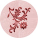 Square Patterned Light Rose Pink Rug, pat911rd