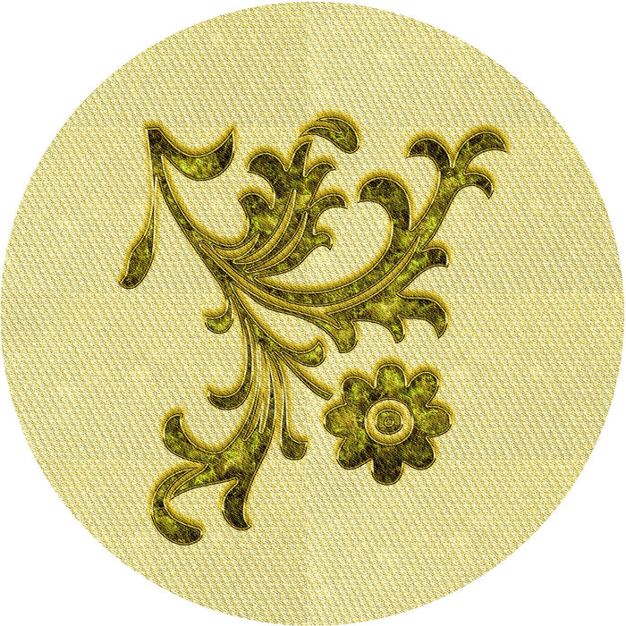 Square Machine Washable Transitional Sun Yellow Rug in a Living Room, wshpat911yw