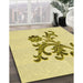 Machine Washable Transitional Sun Yellow Rug in a Family Room, wshpat911yw