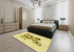 Patterned Sun Yellow Rug in a Bedroom, pat911yw