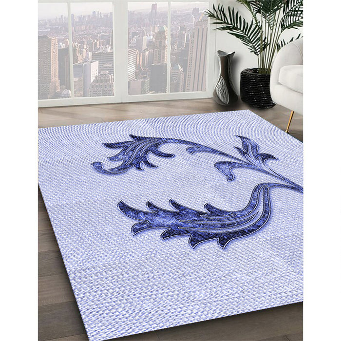 Machine Washable Transitional Lavender Blue Rug in a Family Room, wshpat912blu