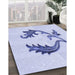 Patterned Lavender Blue Rug in Family Room, pat912blu