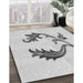 Patterned Platinum Gray Rug in Family Room, pat912gry