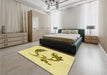 Patterned Sun Yellow Rug in a Bedroom, pat912yw