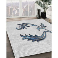 Patterned Silver Gray Novelty Rug, pat912