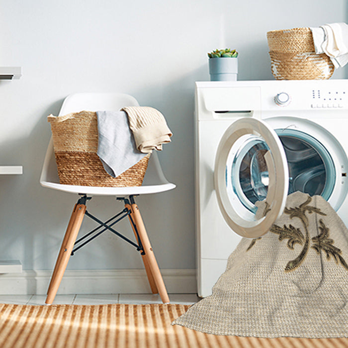 Machine Washable Transitional Peru Brown Rug in a Washing Machine, wshpat913brn