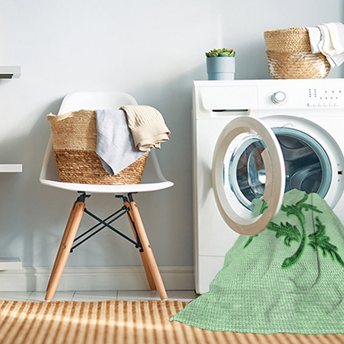 Machine Washable Transitional Mint Green Rug in a Washing Machine, wshpat913grn