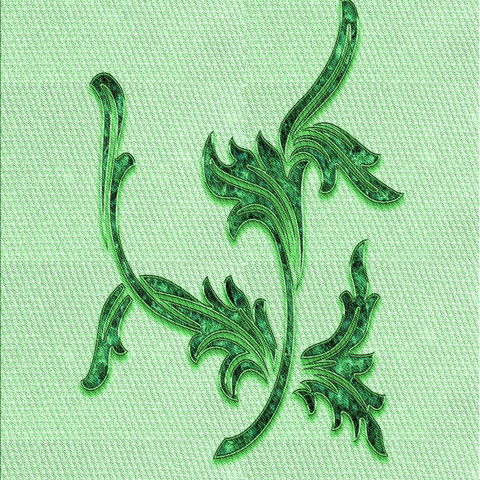 Patterned Mint Green Rug, pat913grn