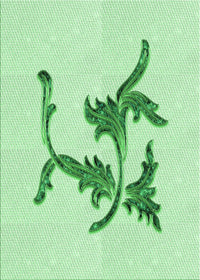 Machine Washable Transitional Mint Green Rug, wshpat913grn